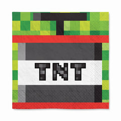 Pixel Party TNT Beverage Napkins - 16-Pack, 2-Ply - 5 In. X 5 In.