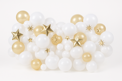 Elegant White and Gold Star Balloon Decor Kit