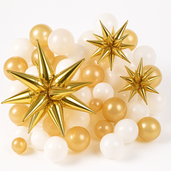 Gold Foil Starburst Balloon Set