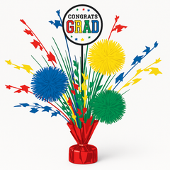 Graduation Multi-Colored Tinsel Burst Centerpiece
