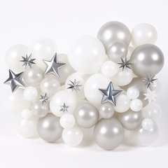 Silver Star Accent Balloon Decor Kit