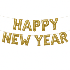 Happy New Year Air Filled Foil Balloon Banner Kit
