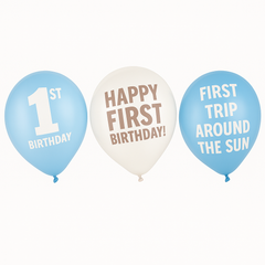 Baby's First Birthday Latex Balloons - 12" Printed, 6-Pack