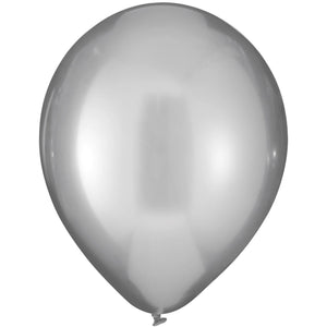 Luxaire Premium Platinum Silver Metallic Latex Balloons - 12" | 25 Count