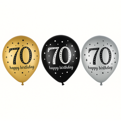 Sparkling Celebration 70th Birthday Latex Balloons