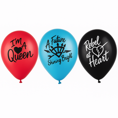 Disney Descendants 4 Latex Balloons, 12-Inch, 6-Pack for Kids Birthday Party