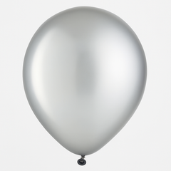 Pearl Black Silver Latex Balloon - 12in Bulk