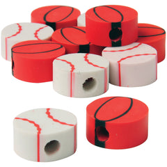 Sports Eraser Pencil Tops - 12 Count