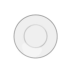 8 In. Classic Clear & Black Rim Design Plastic Plates | 120 Count