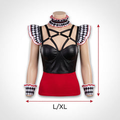 Twisted Circus Harness, Black/White/Red, L/XL - Halloween Costume Accessory