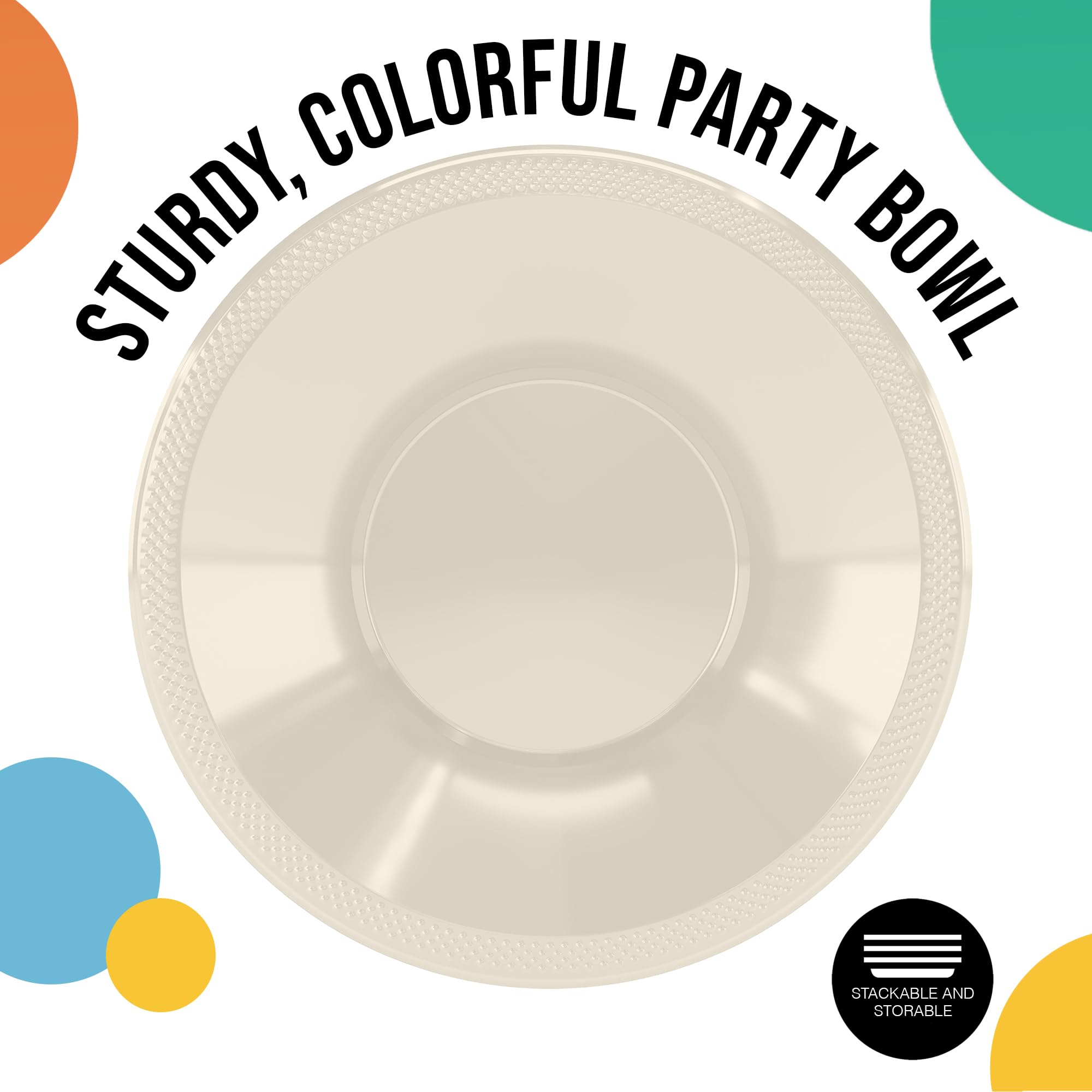 12 Oz. Ivory Plastic Bowls | 50 Count