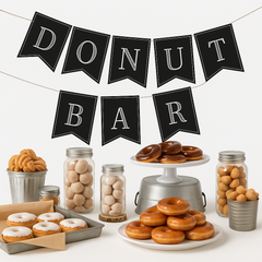 Rustic Chalkboard Pennant Banner - 15-ft, Customizable for Any Occasion