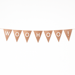 Custom Rose Gold Pennant Banner with Letter Stickers