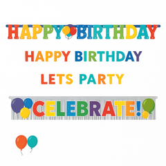 Colorful "Happy Birthday" Balloon Banner Set - 4 Pack