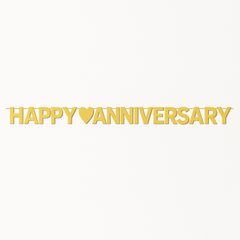 Gold Happy Anniversary Letter Banner