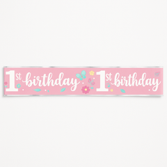 Butterfly Garden 1st Birthday Banner