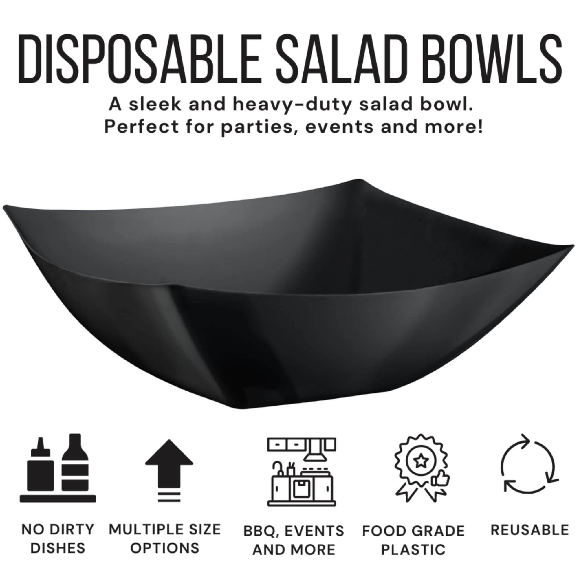 128 Oz. Convex Bowl | Black