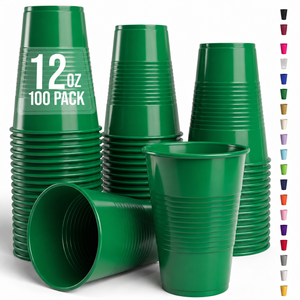 12 Oz. Emerald Green Plastic Cups | 100 Count