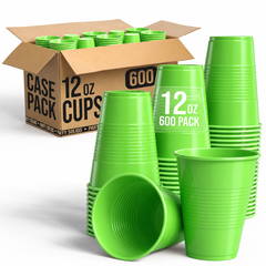 12 Oz. Lime Green Plastic Cups | Case of 600