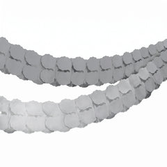 Elegant Silver Tissue Paper Garland - 12 ft