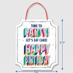 Colorful "Here's to Your Birthday" Hanging Sign