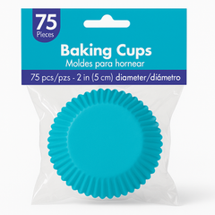Caribbean Blue Baking Cups - 75 Pack