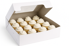 White Square Window Cake Box, 14x14x5 Inches