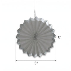 Silver Hot Stamp Paper Parasol Fans