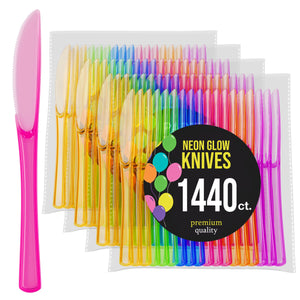 Heavy Duty Neon Plastic Knives - 7.75 in. | Case of 1440