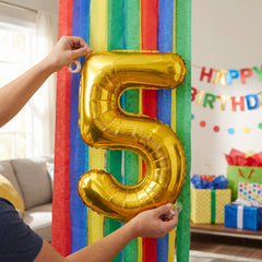 Metallic Gold Number 5 Foil Balloon