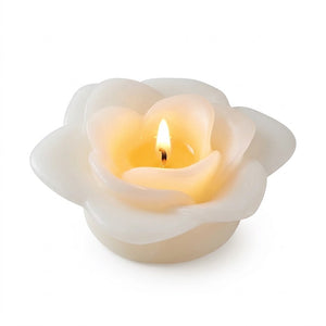 White Floating Flower Water-Activated Flameless LED Candles, 2-Pack