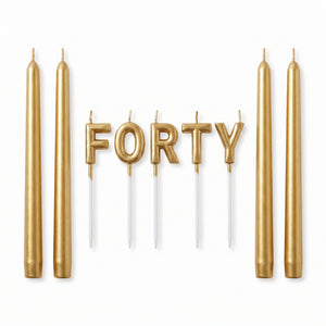 Golden Age 40th Birthday Candle Pick Set