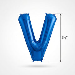 Royal Blue Letter V Foil Balloon