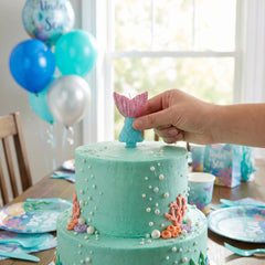 Shimmering Mermaid Tail Birthday Candle - Pink & Blue
