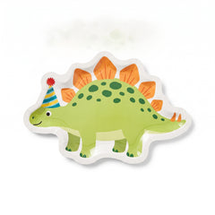 Dino-Mite Stegosaurus Shaped Paper Plates, 7", 8 Count