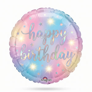Luminous Happy Birthday Foil Balloon - 18-Inch Mylar