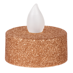 Glitter Rose Gold LED Tealight Candles, 10-Pack