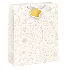 Extra Large Floral Embossed Gift Bag with Hang Tag