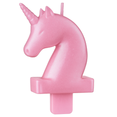 Enchanted Unicorn Wax Birthday Candle - Sparkling Pink