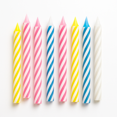 Assorted Spiral Birthday Candles with Glitter - 24 Pack