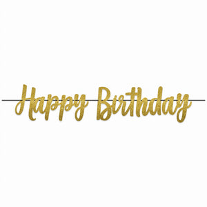 Gold Glitter Birthday Celebration Banner
