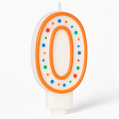 Colorful Polka Dot Number 7 Birthday Candle