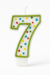Polka Dot Number 7 Birthday Candle