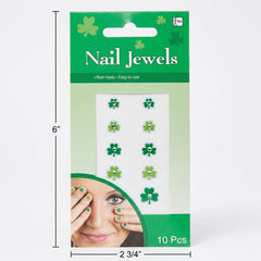 Jewel Shamrock Nail Stickers for St. Patrick's Day