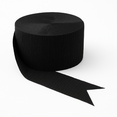 Classic Black Crepe Paper Streamer - 81 Feet