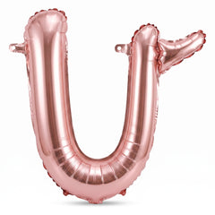 Rose Gold Script Letter U Foil Balloon - 8" Air-Filled