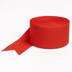 Vibrant Red Crepe Streamer Roll | 81ft.
