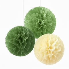 Elegant Artisan Fringe Ball Decorations - 3 Pack
