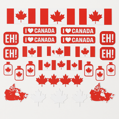 "I Love Canada" Party Cutout Decorations, 30-Pack
