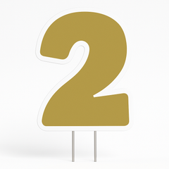 Gold Number 2 Yard Sign - Perfect for Birthdays and Celebrations